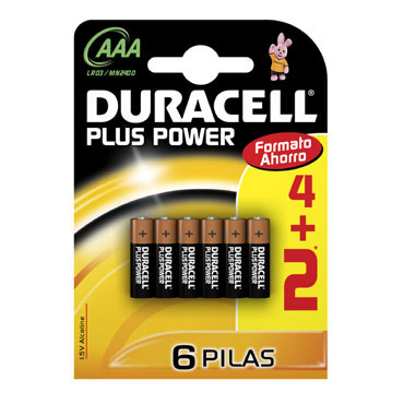 BL4+2 pilas alcalinas Duracell Plus Power LR03/AAA BL4+2 pilas alcalinas Duracell Plus Power LR03/AAA