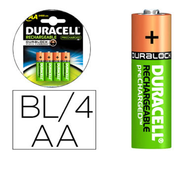 BL4 pilas alcalinas recargables Duracell Stay Charged LR6/AA BL4 pilas alcalinas recargables Duracell Stay Charged LR6/AA