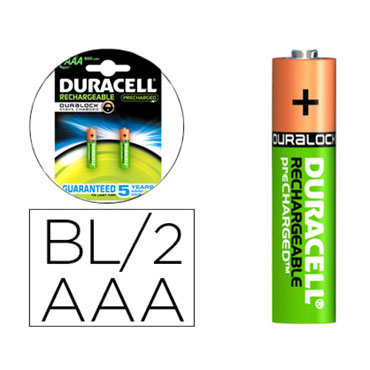 BL2 pilas alcalinas recargables Duracell Stay Charged LR03/AAA