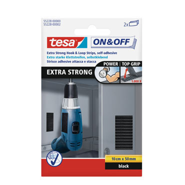 2 tiras on-off extrafuertes Tesa 55228-02 2 tiras on-off extrafuertes Tesa 55228-02