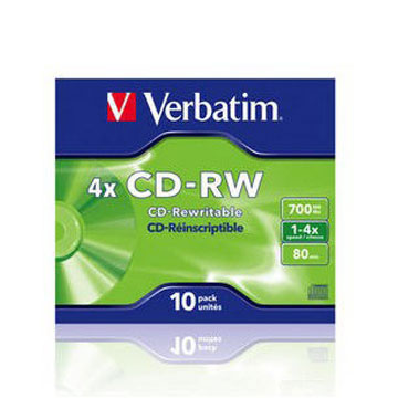 10 CD-RW 700MB 80MIN JC Verbatim 43123 10 CD-RW 700MB 80MIN JC Verbatim 43123