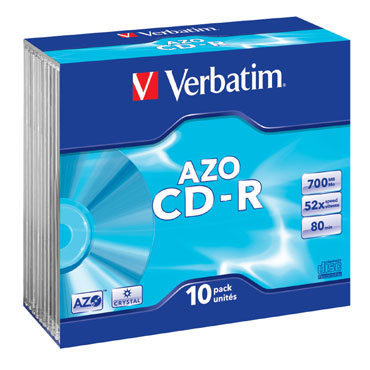 10 CD-R 700MB 80MIN 52X SLIM Verbatim 10 CD-R 700MB 80MIN 52X SLIM Verbatim