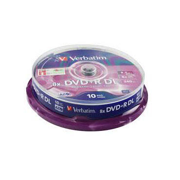 10 DVD+R DL 8,5GB 8X Verbatim 10 DVD+R DL 8,5GB 8X Verbatim