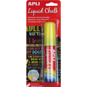 Rotulador tiza biselado amarillo Apli 13962 Rotulador tiza biselado amarillo Apli 13962