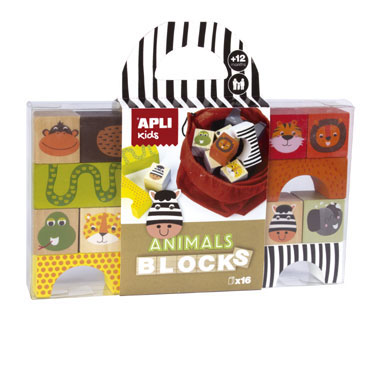 Wooden Blocks animales Apli 15186 Wooden Blocks animales Apli 15186