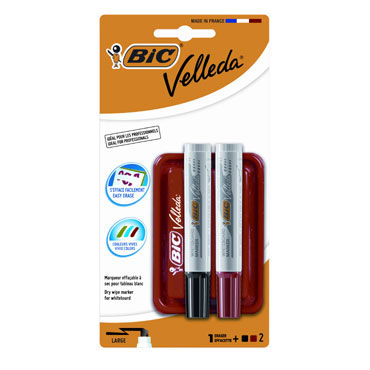 Borrador + 2 Rotuladores pizarra blanca Velleda 8824051 Borrador + 2 Rotuladores pizarra blanca Velleda 8824051