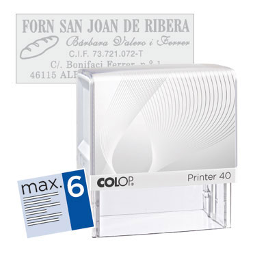 Printer 40 6 líneas personalizables 59x23 mm. Colop PR.40 Printer 40 6 líneas personalizables 59x23 mm. Colop PR.40