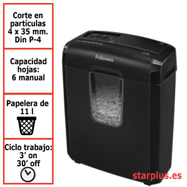 Destructora papel Fellowes 3C uso moderado 4687401 Destructora papel Fellowes 3C uso moderado 4687401