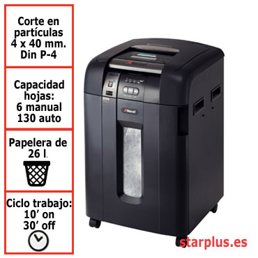 Destructora papel Rexel Auto+ 130X automática 2102559EUA Destructora papel Rexel Auto+ 130X automática 2102559EUA