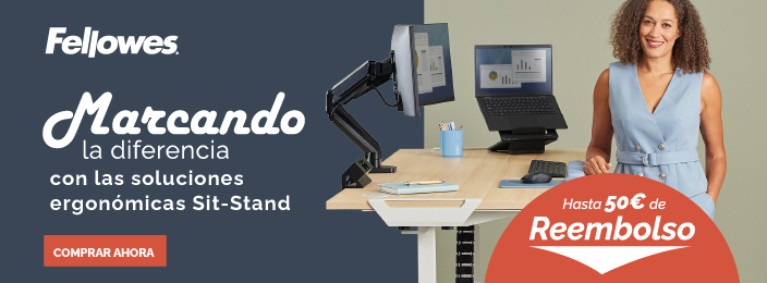 Hasta 50 euros de reembolsa comprando mesas elevables Fellowes