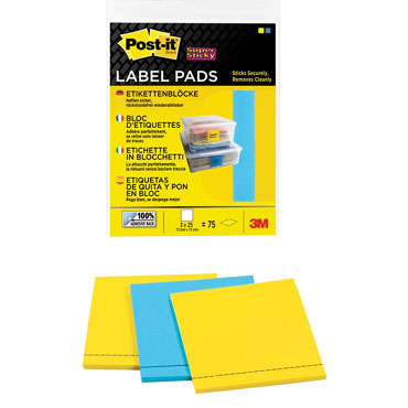 3BL x 25 etiquetas (2 amarillos / 1 azul) Post-it