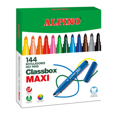 144 rotuladores de color Maxi Alpino AR000109