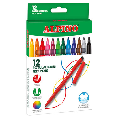 12 rotuladores de color Alpino AR001002