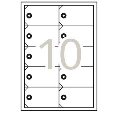 Etiqueta colgante imprimible 2 caras 98x57mm. 10HJ Din A-4 (100U) Apli 10149
