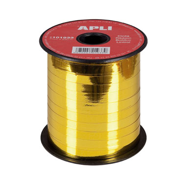 Cinta regalo metalizado oro 7mm x 500m Apli 101933
