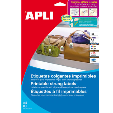 Etiqueta colgante imprimible 28x43mm. 10HJ Din A-4 (150U) Apli 11946