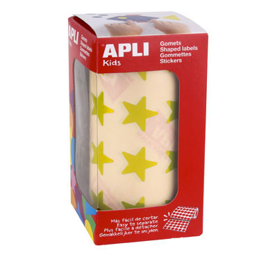 Gomet metal amarillo estrellas grandes Apli 12051