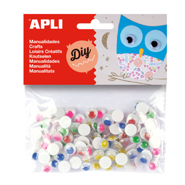 100 ojos móviles redondos color pupila Apli 13266 100 ojos móviles redondos color pupila Apli 13266
