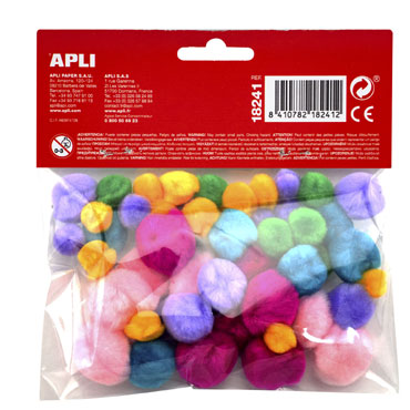 50 pompones surtidos suaves Apli 18241 50 pompones surtidos suaves Apli 18241