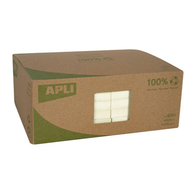12xBL100 notas adhesivas amarillas recicladas 125x75 Apli 18321