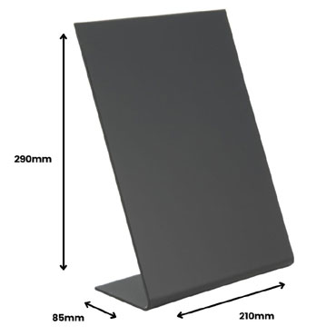 Expositor L metacrilato negro 85x210x290mm. Archivo 2000 27104MNE