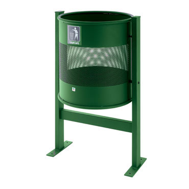 Papelera exterior P-60 verde Cilindro P60-VE