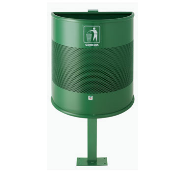 Papelera exterior P-62 verde Cilindro P62-VE