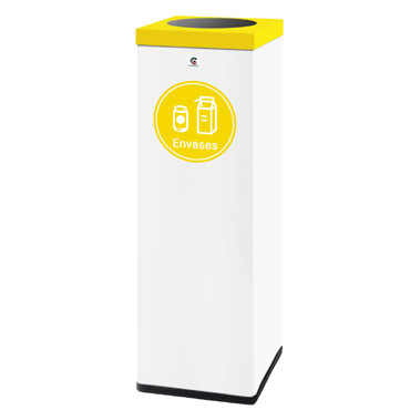 Papelera P-71 blanca envases Cilindro P71-BE