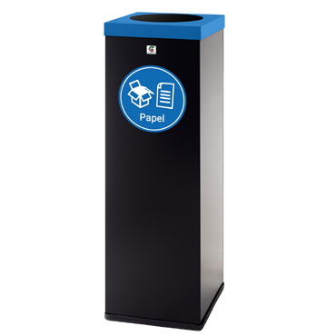 Papelera P-71 negra papel Cilindro P71-BP