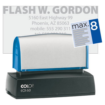 149323 Sello EOS 60 azul. 8 lineas personalizables. 37 x 76 mm. Colop &AZEOS60