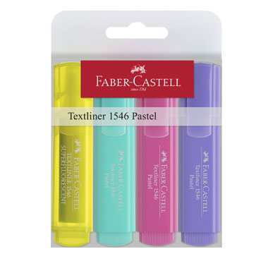 4 marcadores flúor Textliner pastel Faber Castell 154610 4 marcadores flúor Textliner pastel Faber Castell 154610