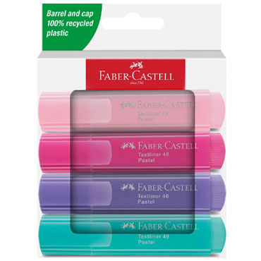 4 marcadores flúor Textliner pastel Faber Castell 254654 4 marcadores flúor Textliner pastel Faber Castell 254654