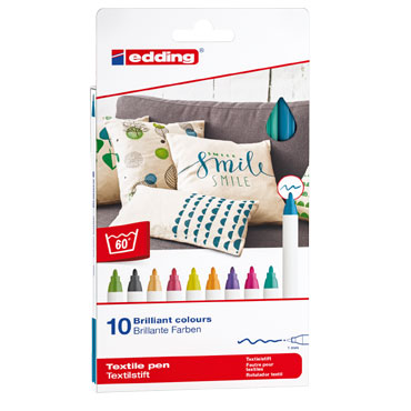 10 marcadores edding Textile 4600 colores cálidos 4600-099 10 marcadores edding Textile 4600 colores cálidos 4600-099