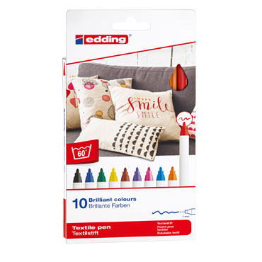 10 marcadores edding Textile 4600 colores básicos 4600-10-999 10 marcadores edding Textile 4600 colores básicos 4600-10-999