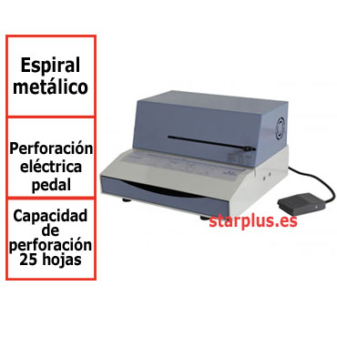 Encuadernadora Mustang 51E eléctrica  de espiral metálico 13007