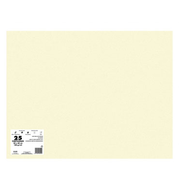 Paquete 25 cartulinas crema 180 g/m² 50x65 cm. Dohe 29972