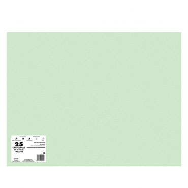 Paquete 25 cartulinas verde alface 180 g/m² 50x65 cm. Dohe 29981