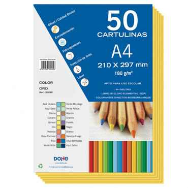 PQ50 cartulinas oro 180 g/m² Din A-4 Dohe 30095