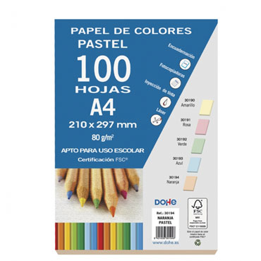 100 hojas papel naranja 80 g/m² Din A-4 Dohe 30194