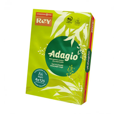 PQ500 papel 4 colores flúor 80 g/m² Din A-4 Adagio 30235 PQ500 papel 4 colores flúor 80 g/m² Din A-4 Adagio 30235