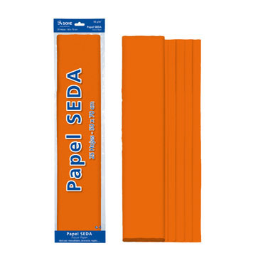 25 hojas papel seda naranja 50x70 cm. Dohe 30315