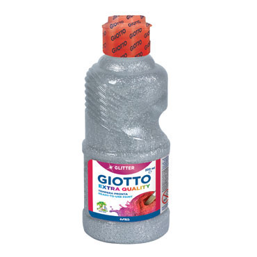 Botella de 250 ml. témpera Glitter plata Giotto 531202