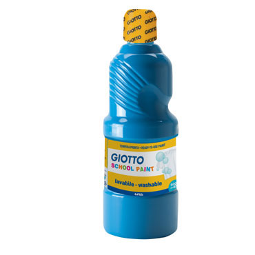 Botella de 500 ml. témpera líquida azul cyan Giotto F535315