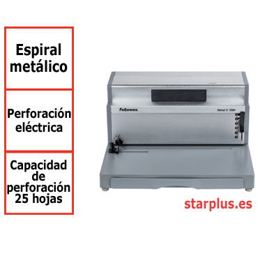 Encuadernadora espiral metálico Fellowes Metal E200R eléctrica 0037702