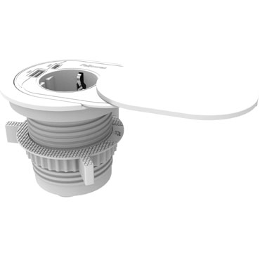 Toma de carga empotrada blanca con tapa Fellowes 100137178