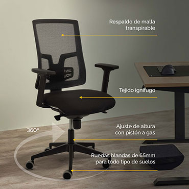 Siila oficina Fellowes Eleganza negra Fellowes 100146196