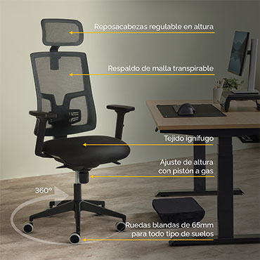 Siila oficina Fellowes Eleganza Plus negra Fellowes 100146199