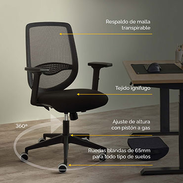 Siila oficina Fellowes Fluenza negra Fellowes 100146202
