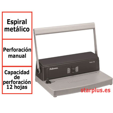 Encuadernadora Fellowes espiral metálico Metal 50 3005001