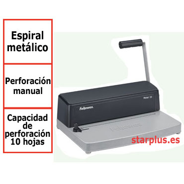 Encuadernadora Fellowes Metal 25 espiral &3302502